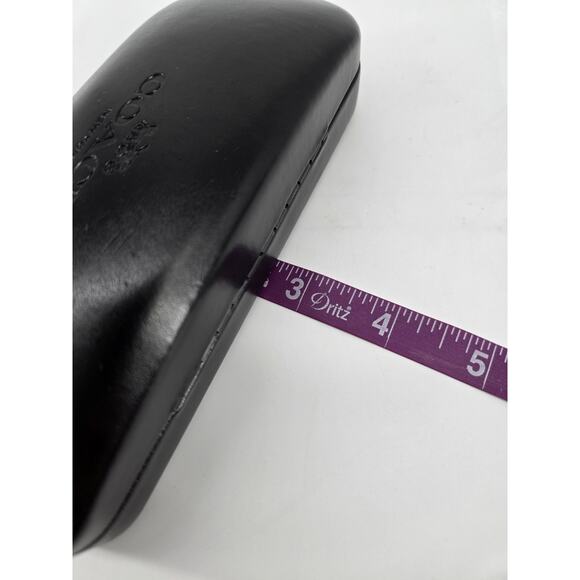 Coach Glasses Case New York Black Leather Hard Clamshell 6" - Picture 12 of 15